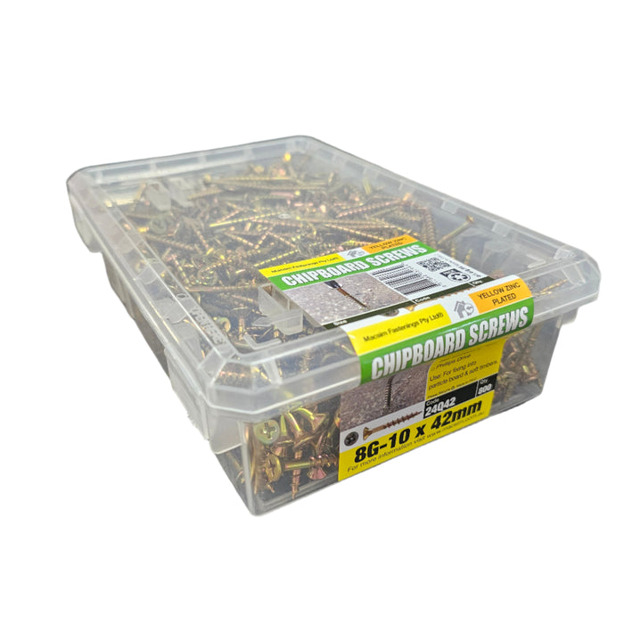 8G - 10x42mm Chipboard Screws ZINC Plated