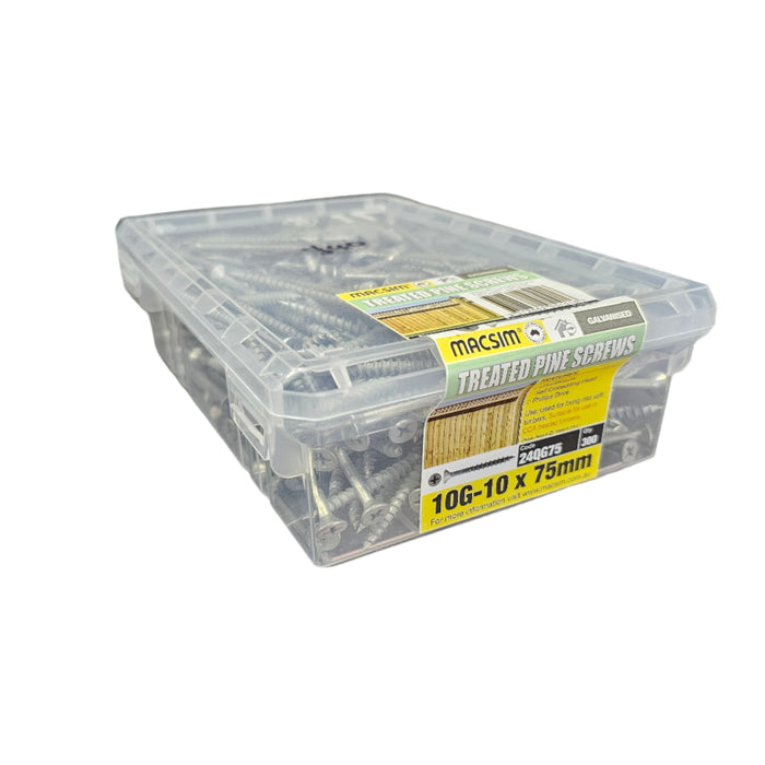 10G - 10x75mm Treated Pine Galvanised Screws