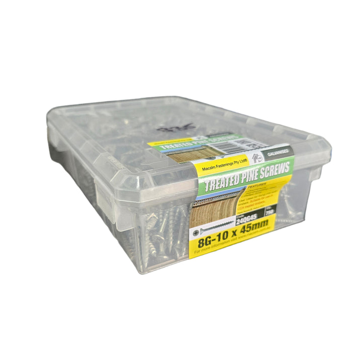 8G - 10x45mm Treated Pine Galvanised Screws