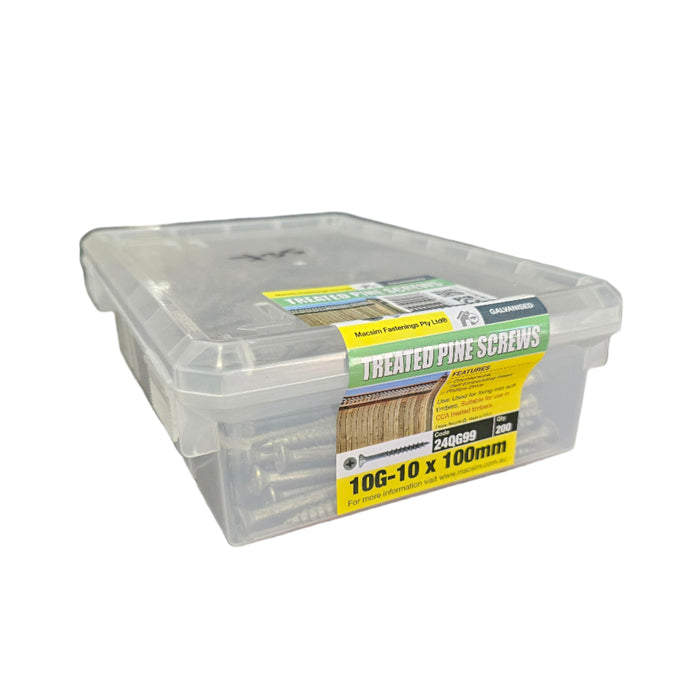 10G - 10x100mm Treated Pine Galvanised Screws