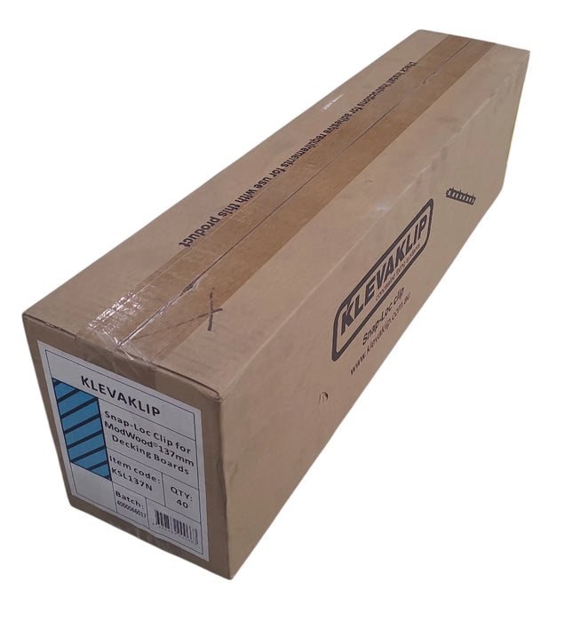 (Hardware) 137mm Klevaklip Snap lock 40pc box (9m2 coverage)