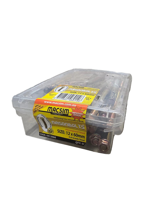 (Hardware) 12mm x 60mm ZINC Mason Dynabolt